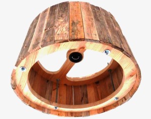 Houten hanglamp onderaanzicht Indusigns