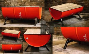 Industriële Salontafel 'Barrel Salon' Indusigns