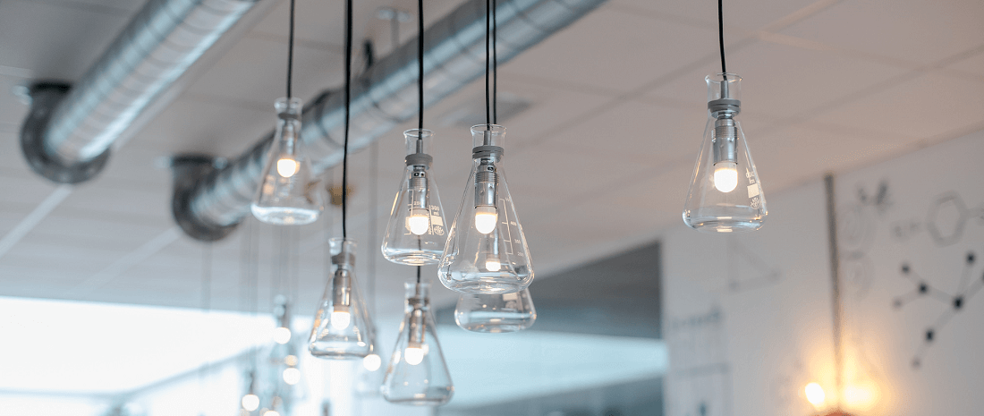 Laboratorium glas als verlichting
